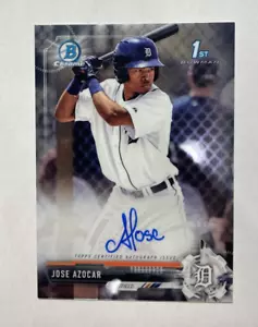 2017 Bowman Chrome #CPA-JAZ Jose Azocar 1st AUTO Rookie Detroit Tigers - Picture 1 of 8