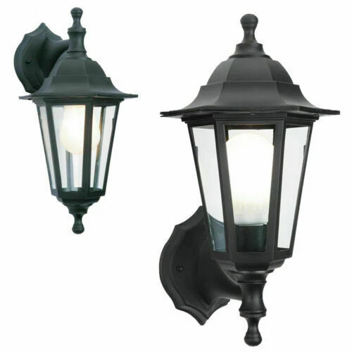 MERIDIAN LED Black Rustproof Traditional Coach House Wall Garden Outside Lantern Light