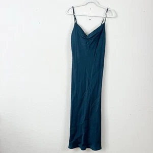 Zara Green Slip Midi Dress Size Medium - Picture 1 of 4
