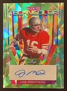 2023 Leaf Vivid Football Joe Montana Technicolor AUTO #T-JM1 Green 1/4