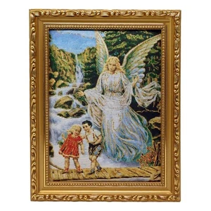 Guardian Angel Image Tapestry 11" Frame - Catholic Home Decor by moicla - Picture 1 of 2