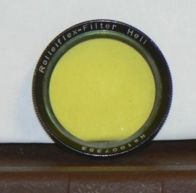 Rolleiflex Yellow Filter in Afga Leather Lens Case - Image 1 of 2
