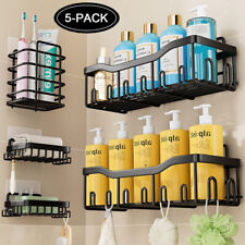 5 PCS Bathroom Shower Caddy Shelf Rack Wall Mounted Organizer Storage Holder