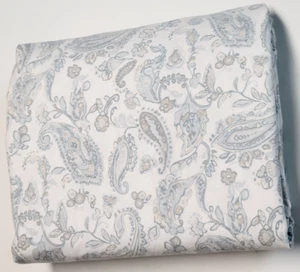 RALPH LAUREN Queen (King?) Flat Sheet Floral Paisley Light Blue Beige Cottage - Picture 1 of 19