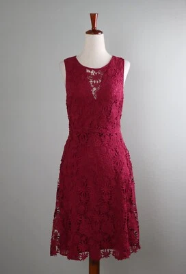 Vestido forrado de encaje guipur sin mangas WHITE HOUSE BLACK MARKET NUEVO $160 talla 0 Foto 1 de 4