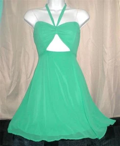 Kelly Green Mint Cut Out Sexy Salsa Tanzkleid A-Linie Neckholder Sweetheart M Neu mit Etikett - Bild 1 von 1