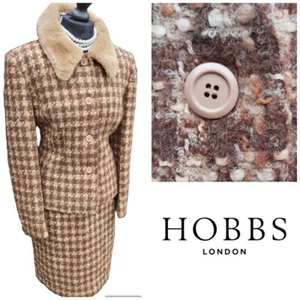 HOBBS wool Alpaca Mohair suit blazer jacket skirt Camel size UK 12 - Picture 1 of 12