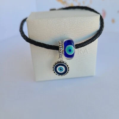Set Of 2 New Pandora Authentic Evil Eye Dangle and Murano Charms - Image 1 of 4