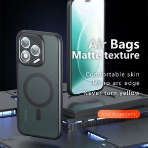 For Honor 400 Lite, Luxury 4 Airbags Case Magnetic Matte Soft Side Acrylic Cover - Picture 1 of 12