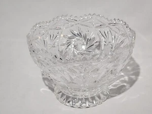 Vintage Lead Crystal Cut Glass Pedestal Compote Bowl - Picture 1 of 6
