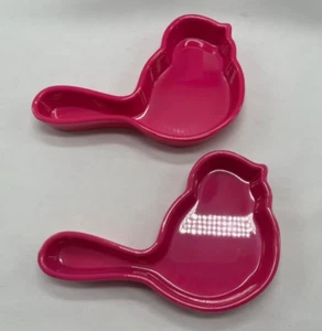 Nora Fleming Retired NF01 Melamine Pink Bird Dish Set of 2 New in Boxes 2020 - Picture 1 of 6