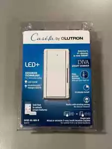 Lutron DIVA Caseta Smart LED+ Dimmer DVRF-6L-WH-R DVRF-6L-WH Blanco NUEVO - Imagen 1 de 2