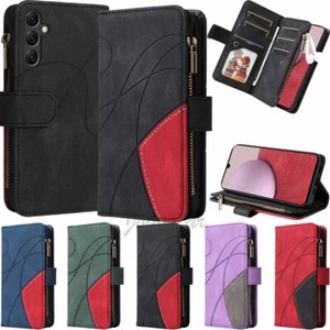 For Samsung Galaxy A14 A34 A54 A13 A23 A33 A53 Zipper Wallet Leather Case Cover - Picture 1 of 44
