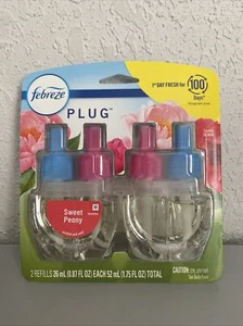 Febreze Plug In Refills-2pk-Sweet Peony-Oil Refill-Air Freshener - Picture 1 of 2