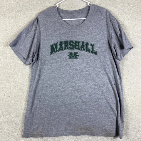 Marshall Thundering Herd Gray T Shirt NCAA Adult Size Medium Short Sleeve Shirt Cover