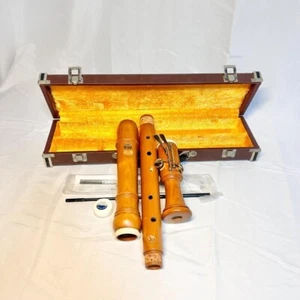ZEN-ON Tenor Recorder 2500B Wooden Baroque W/Box Tested Used Rare Japan - Picture 1 of 7