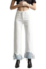 R13 Denim Women's White High Rise Camille with Double Shredded Hems Size 30 NWT