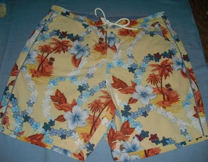 Tommy Bahama Relax Mens Swim Trunks Board Shorts Size L 36 - 38 Lined Yellow - Picture 1 of 6