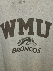 Western Michigan University Large Womens Gray Graphic Logo Tshirt NCAA - Picture 1 of 11
