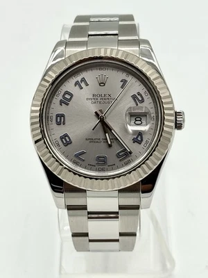 Men's Rolex Datejust II 116334 Stainless Steel 41mm Silver Arabic Dial MINT - Image 1 of 4