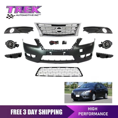 适用于 2013 - 2015 年日产 Sentra 前保险杠盖和格栅套装带雾灯 — 第 1/3 张图片