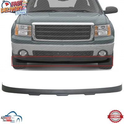 NEW FRONT BUMPER LOWER VALANCE AIR DEFLECTOR BLACK FOR 2007-2013 GMC SIERRA 1500 - Imagem 1 de 4