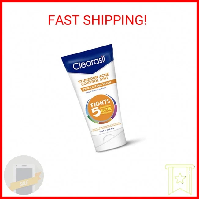 Clearasil Lavado Exfoliante Stubborn Acne Control 5 en 1, Fuerza Máxima con 2%  Foto 1 de 2