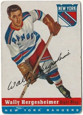 1954-55 Topps Hockey #22 Wally Hergesheimer New York Rangers G GOOD - Image 1 of 2