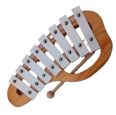 CRAZY CREW MUSIC CCM 8 Note Glockenspiel Xylophone 31cm by CCM w/ Wooden Handle Musical Instrument