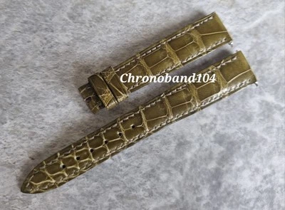 Genuine OEM Blancpain 15/12mm Light Green Leather Watch Strap NEW! - Imagem 1 de 4