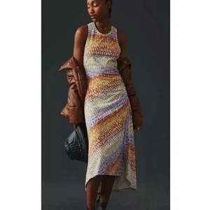 Anthropologie Daily Practice lila Motiv Schatz Kleid Größe L - Bild 1 von 15