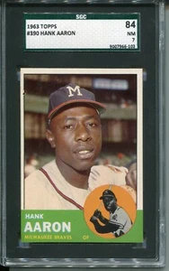 1963 Topps Baseball # 390 Hank Aaron "High End" (Near Mint) SGC 7 - Picture 1 of 2