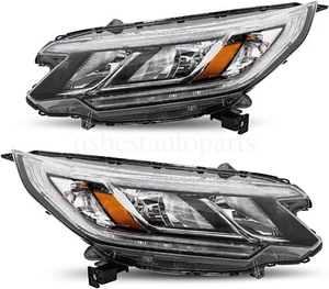 Headlights Headlamps Assembly Pair W/ LED DRL For 2015 2016 Honda CRV CR-V - Picture 1 of 7