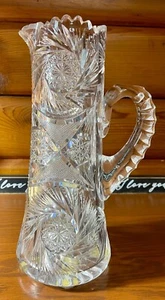 Antique ABP Bergen American Brilliant Cut Glass Pitcher - Bild 1 von 10