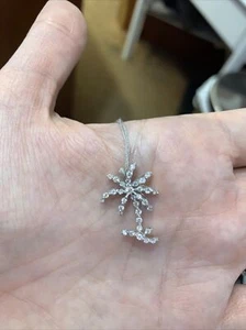 diamond palm tree pendant 18 kt white gold - Picture 1 of 3