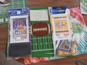 Los Angeles Lakers flag Lot of (2) 2001 & 2009 NBA Champions VTG NEW Lot A - Picture 1 of 13