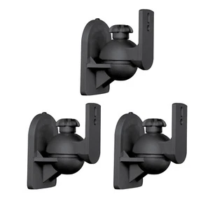 3 Pack Lot - Universal Satellite Speaker Black Wall Mount Brackets fits JVC Bose - Picture 1 of 1