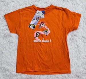 Vintage Y2K Cartoon Network POWERPUFF GIRLS “Girls Rule!” T Shirt Youth L - Picture 1 of 8