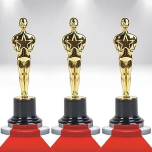 Hollywood Award Gold Trophy 3PK VIP Party Favor Novelty - Picture 1 of 2