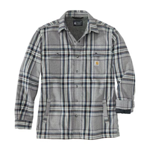 Carhartt Sherpa Gefüttert Flanell Hemd Karo Kariert Asphalt Größe 2XL - Picture 1 of 1