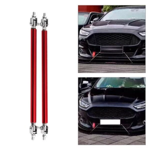 Paraurti anteriore regolabile labbro splitter puntone asta tirante supporto barra misura 15 cm rosso - Foto 1 di 5