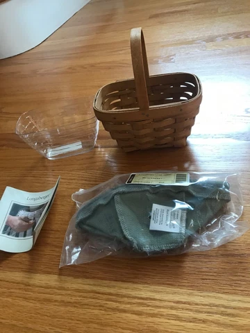 Longaberger Blackberry Booking Basket, Protector and Sage Liner New Cover