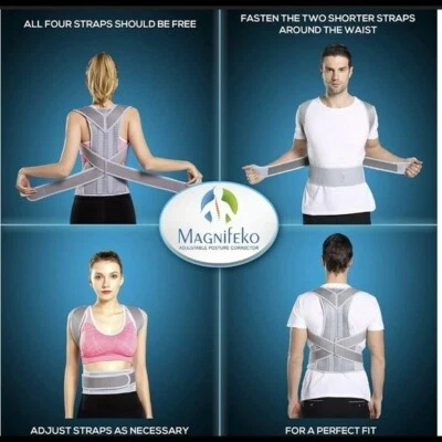 Comfortable Back Brace Posture Corrector for Men Women Adjustable Lumbar Support - Image 1 of 4