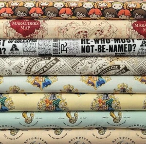 Harry Potter Cotton Fabric By The 1/4 Quarter Yard -CHOOSE PRINT- Hogwarts Print - Picture 1 of 15
