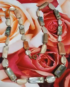 Vintage 1950's Polished Abalone Shell Necklace - Picture 1 of 8