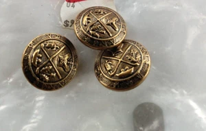 10 VINTAGE 15/16 inch ANTIQUE GOLD DESIGNER BLAZER SHANK METAL BUTTONS GL53SML - Picture 1 of 4