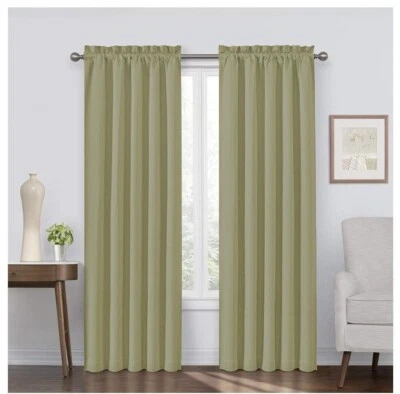 Panel cortina ventana oscurecimiento térmico ahorro de energía Eclipse Corinne oliva 95 pulgadas Foto 1 de 4