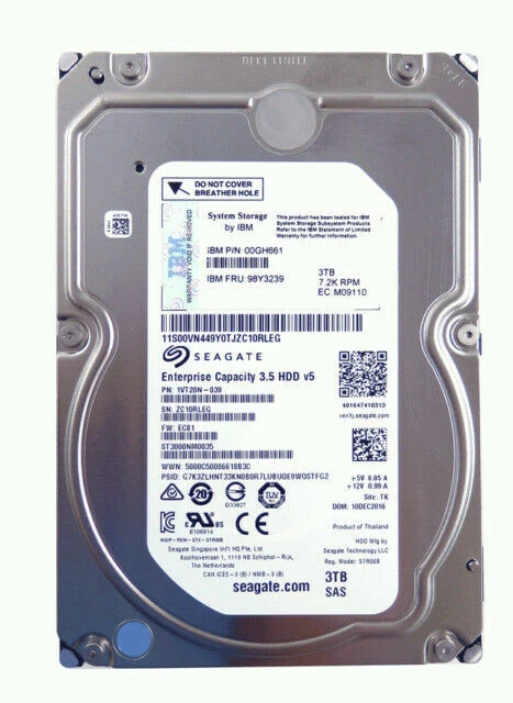 Seagate ST3000NM0035 3TB,Internal,7200 RPM,3.5 inch (ST3000NM0035) Hard Drive