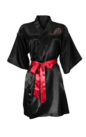 NCAA Womens Size S/M L/XL Utah Utes Short Sleeve Kimono Black Bath Dorm Bed Robe Cover