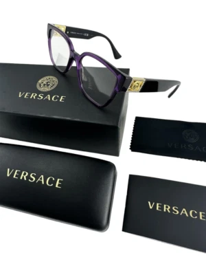 Versace NEW Transparent Plum $409 Frames Jeweled 52-17-145 Eyeglasses VE3329B - Image 1 of 4